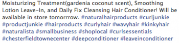  One example of Facebook hashtag spam